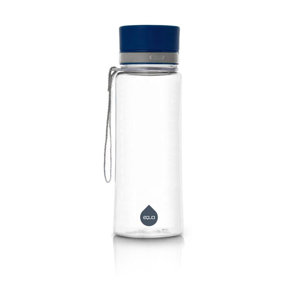 Plastová fľaša s modrým vekom Equa Plain 600 ml