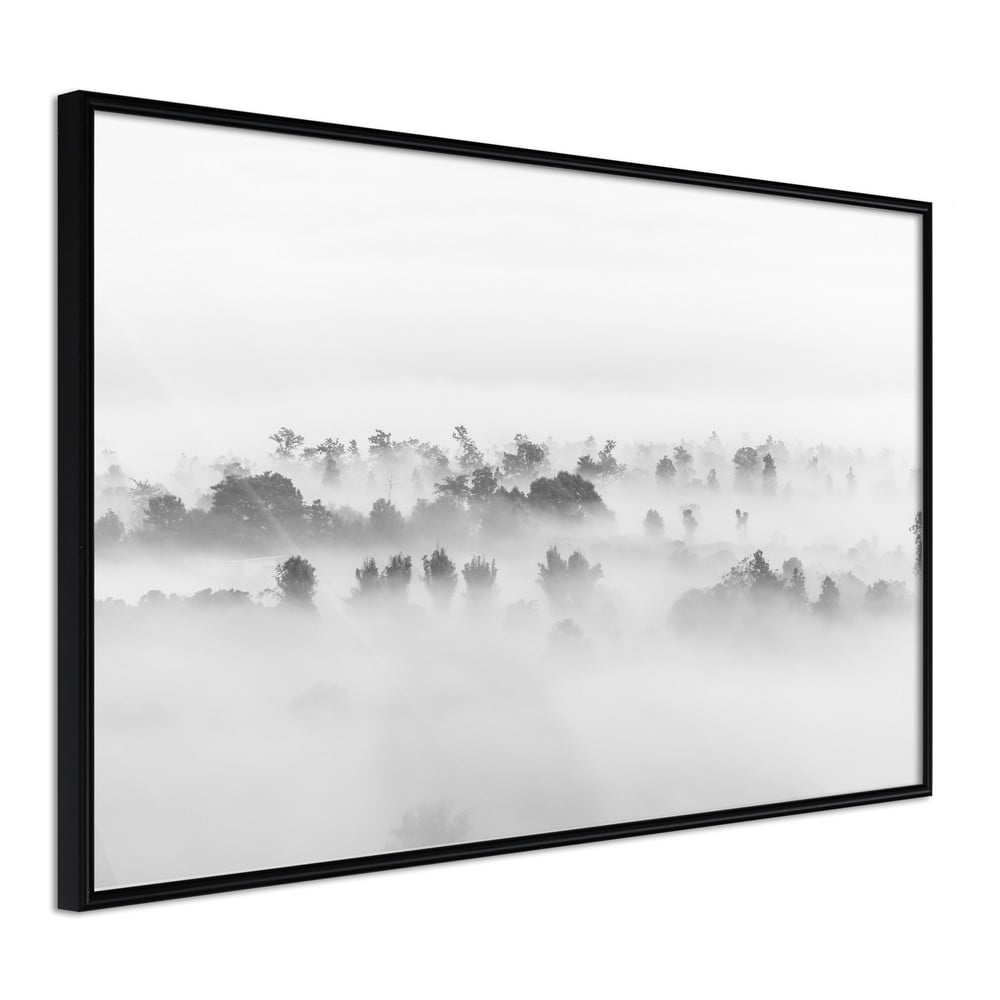 Plagát v ráme Artgeist Fog Over the Forest 45 x 30 cm