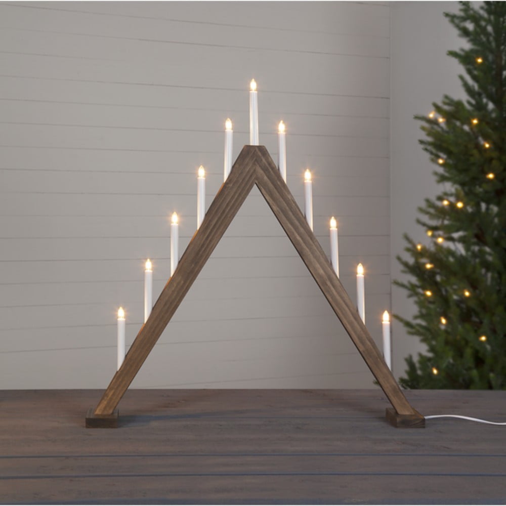 Hnedý vianočný LED svietnik Star Trading Trill výška 79 cm