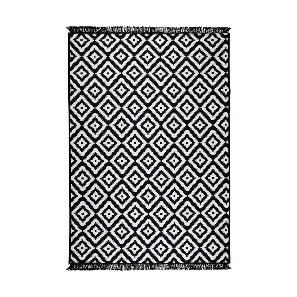 Čierno-biely obojstranný koberec Helen 80 × 150 cm