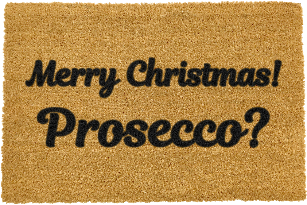 Čierna rohožka z prírodného kokosového vlákna Artsy Doormats Merry Prosecco 40 x 60 cm