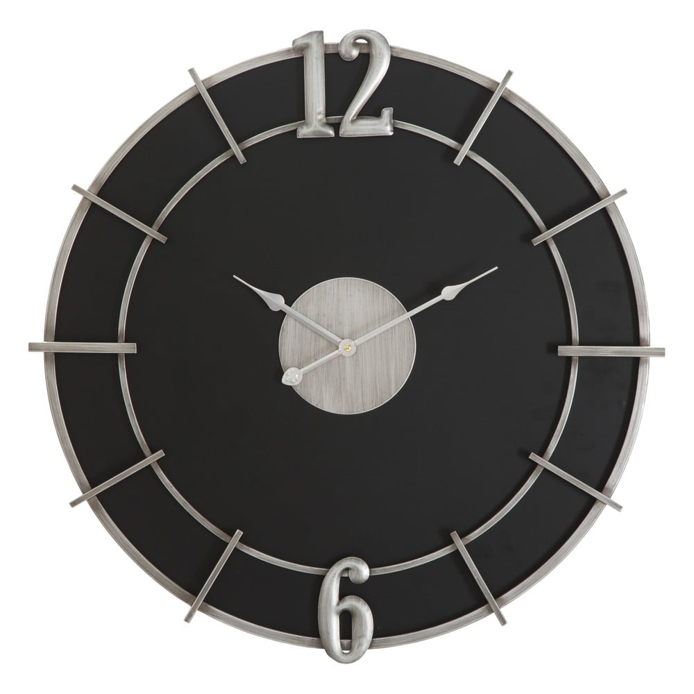 Čierne nástenné hodiny Mauro Ferretti Glam ø 60 cm