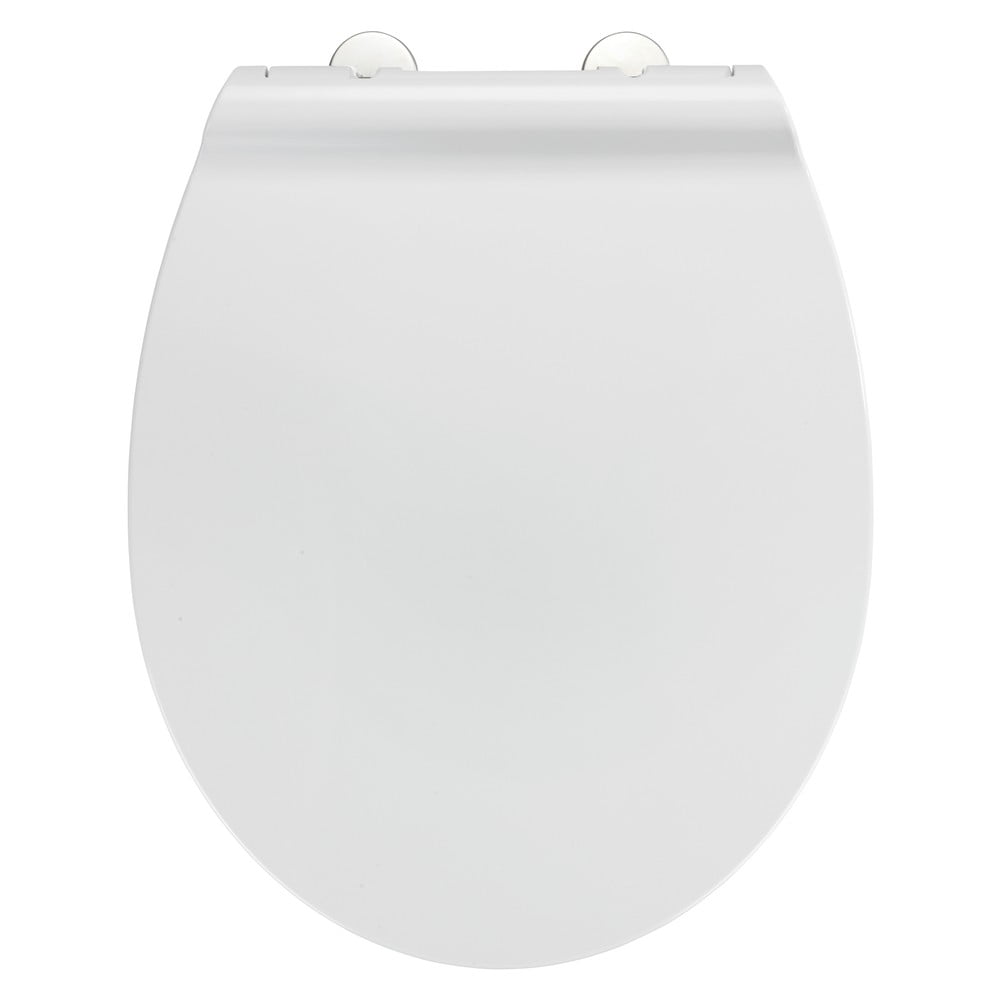 Biela záchodová doska s ľahkým zatváraním Wenko Spinetoli 37 x 45 cm