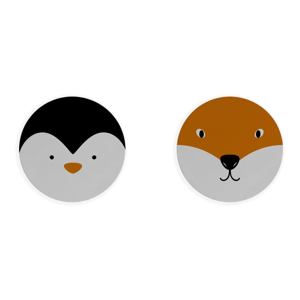 Súprava 2 prestieraní Little Nice Things Fox  Penguin ⌀ 32 cm