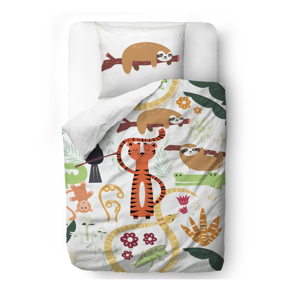 Bavlnené detské obliečky Mr Little Fox Rain Forest Animals 100 x 130 cm
