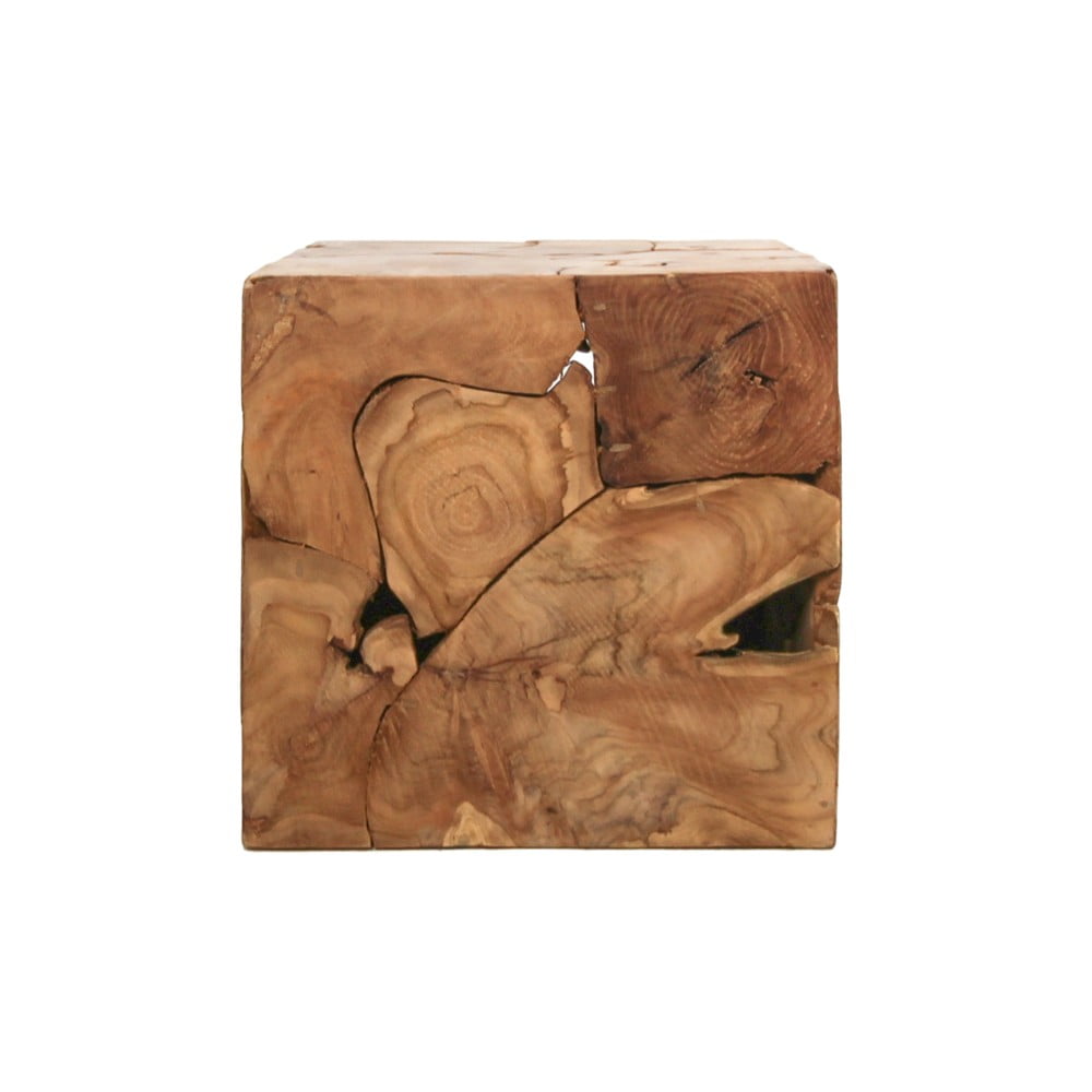 Príručný stolík z teakového dreva HSM collection Cube 40 × 40 cm