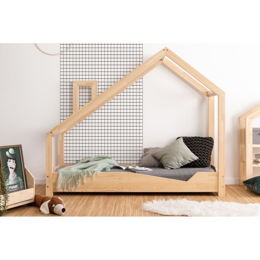 Domčeková posteľ z borovicového dreva Adeko Luna Adra 90 x 200 cm