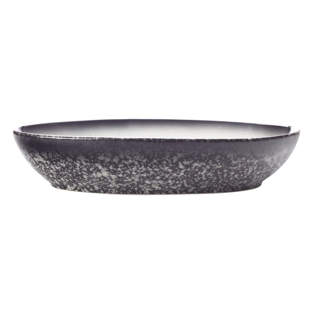 Bielo-čierna keramická oválna miska Maxwell  Williams Caviar dĺžka 25 cm