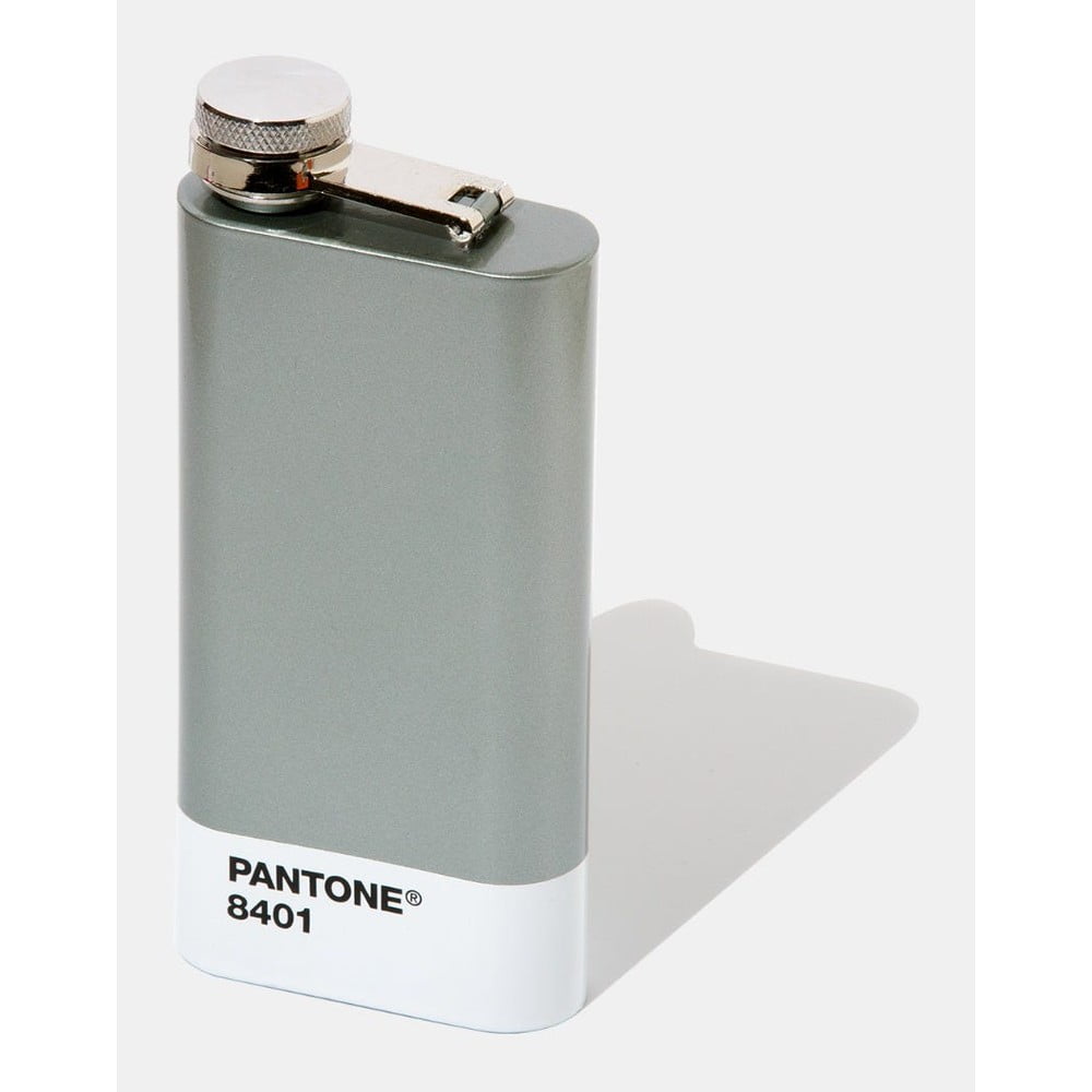 Ploská fľaša v striebornej farbe Pantone 150 ml