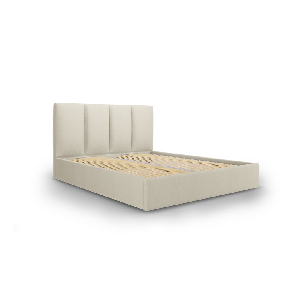 Béžová dvojlôžková posteľ Mazzini Beds Juniper 180 x 200 cm