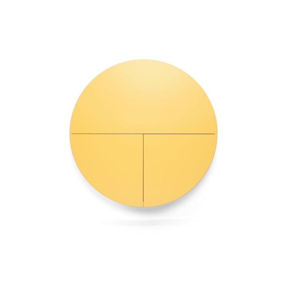 Žlto-biely multifunkčný nástenný stôl EMKO Pill