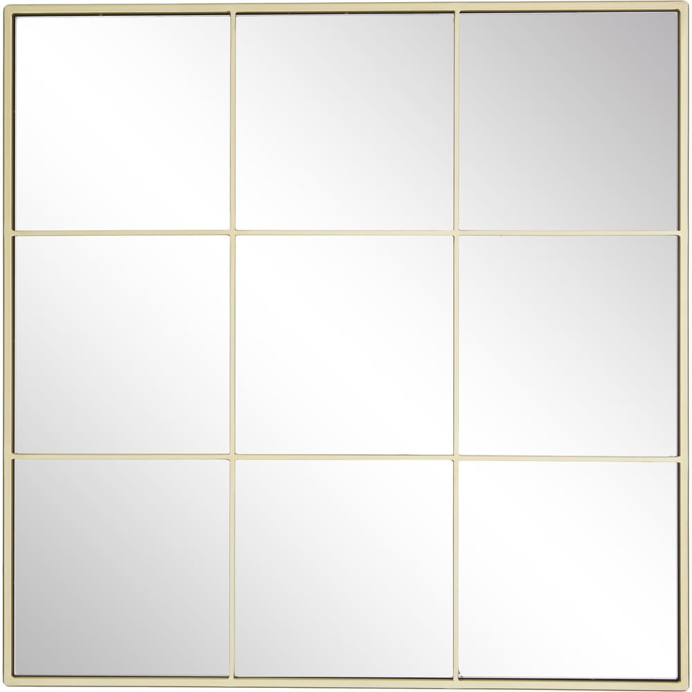 Nástenné zrkadlo s kovovým rámom v zlatej farbe Westwing Collection Clarita 70 x 70 cm