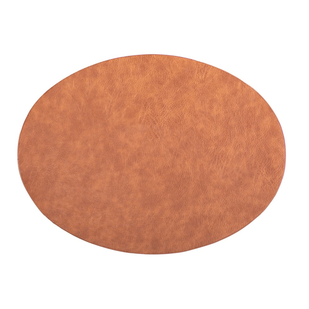 Oranžovo-hnedé prestieranie z imitácie kože ZicZac Troja 33 x 45 cm