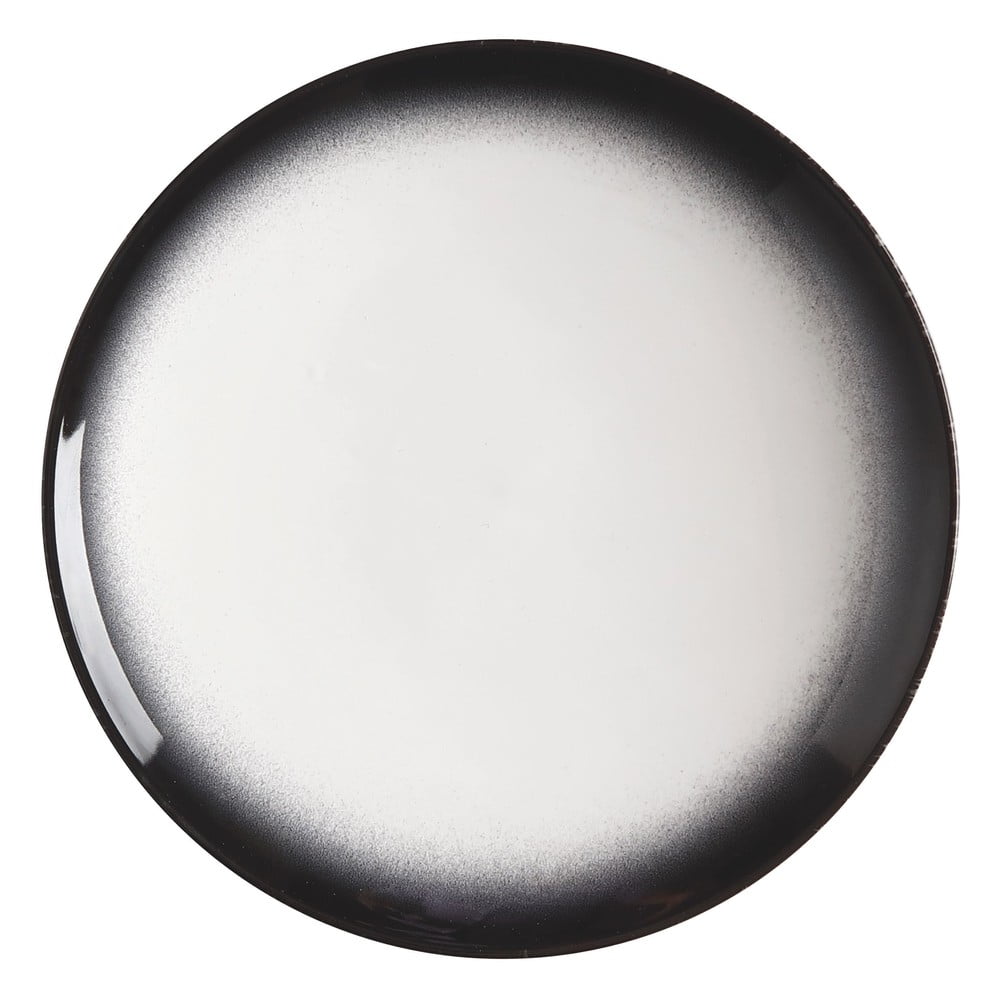 Bielo-čierny keramický tanier Maxwell  Williams Caviar ø 27 cm
