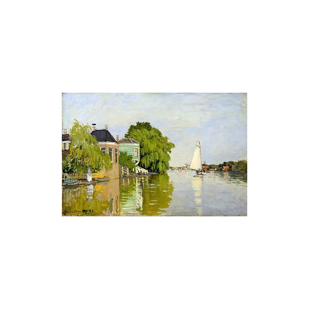 Reprodukcia obrazu Claude Monet - Houses on the Achterzaan 90 × 60 cm