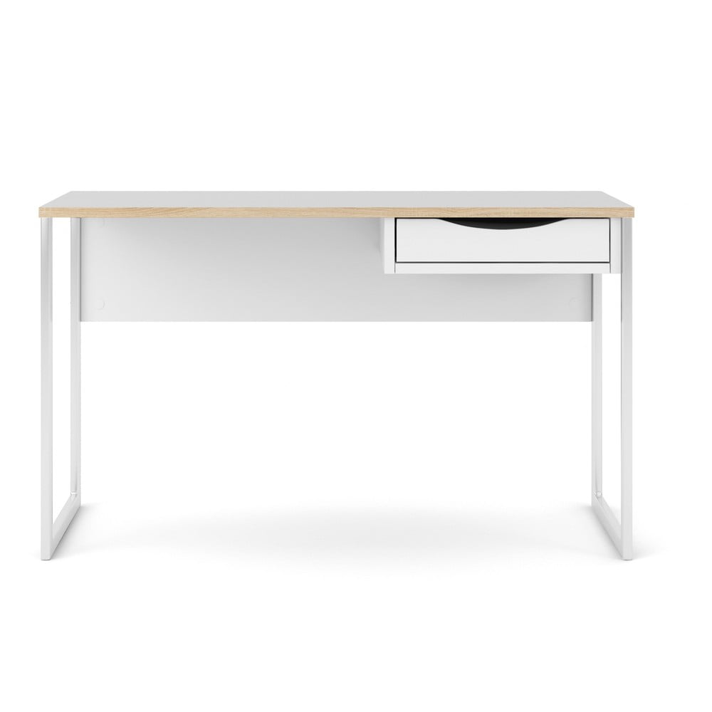 Biely pracovný stôl Tvilum Function Plus 130 x 48 cm