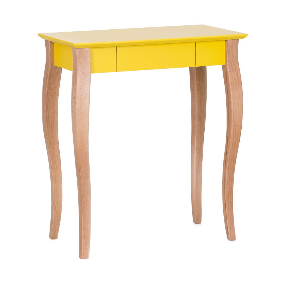 Žltý písací stôl Ragaba Lillo dĺžka 65 cm