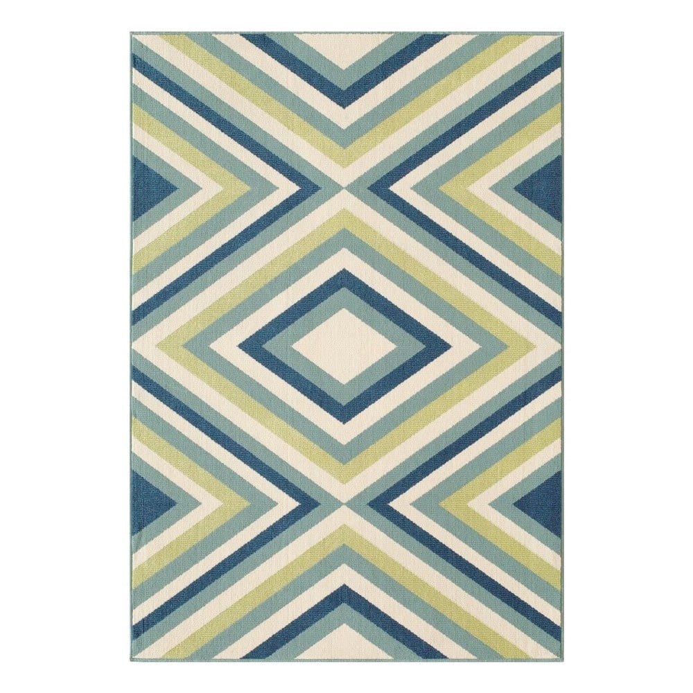 Zeleno-modrý vonkajší koberec Floorita Rombi Blue Green 160 x 230 cm