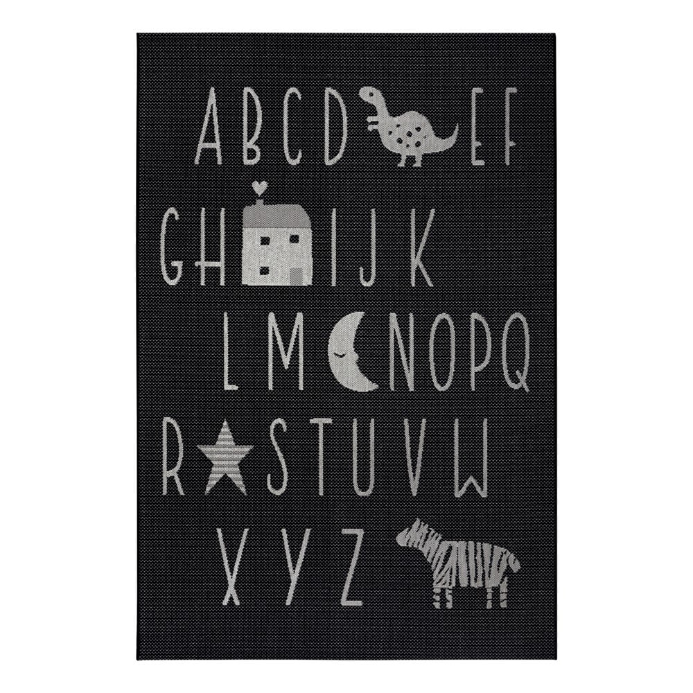 Čierny detský koberec Ragami Letters 200 x 290 cm