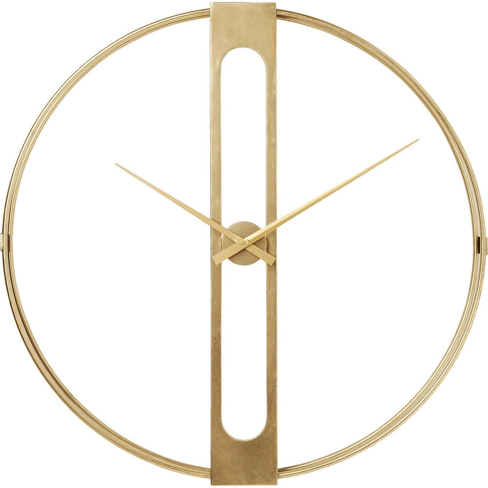 Nástenné hodiny v zlatej farbe Kare Design Clip ø 107 cm