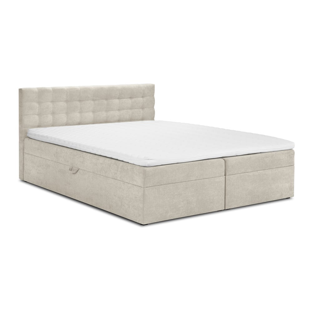 Béžová dvojlôžková posteľ Mazzini Beds Jade 160 x 200 cm