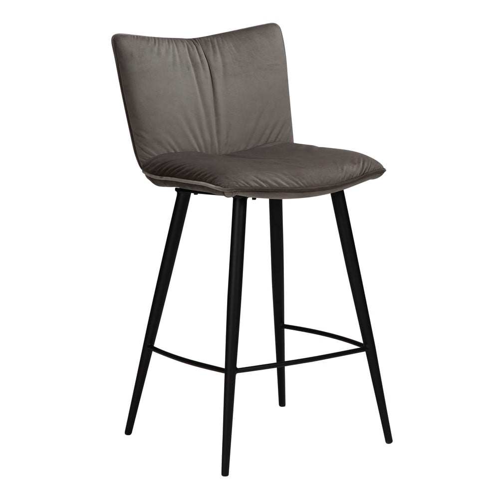 Sivá zamatová barová stolička DAN-FORM Denmark Join výška 93 cm