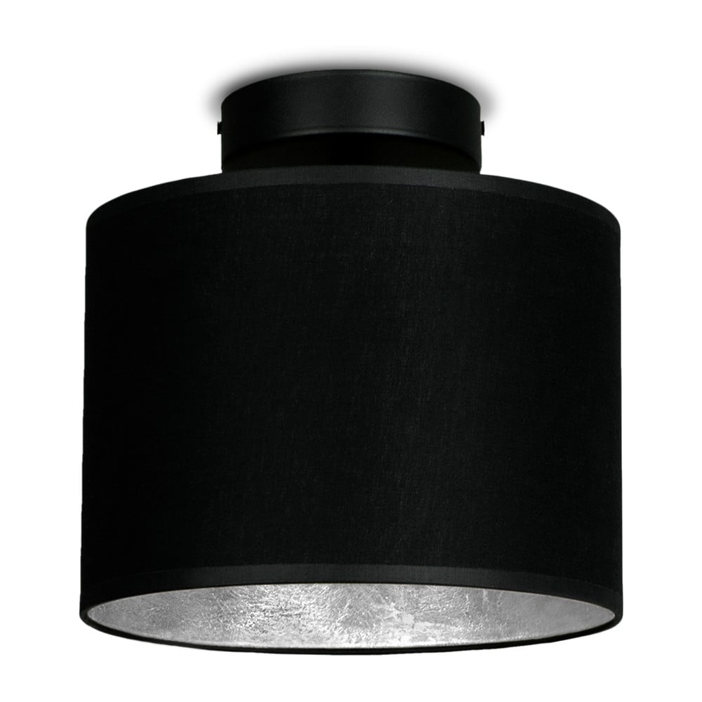 Čierne stropné svietidlo s detailom v striebornej farbe Sotto Luce MIKA XS CP ⌀ 20 cm