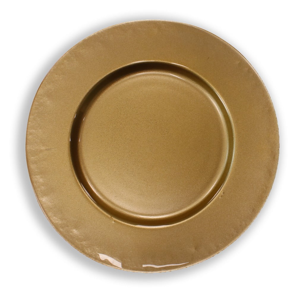 Sklenený tanier v zlatej farbe Brandani Sottopiatto ⌀ 32 cm