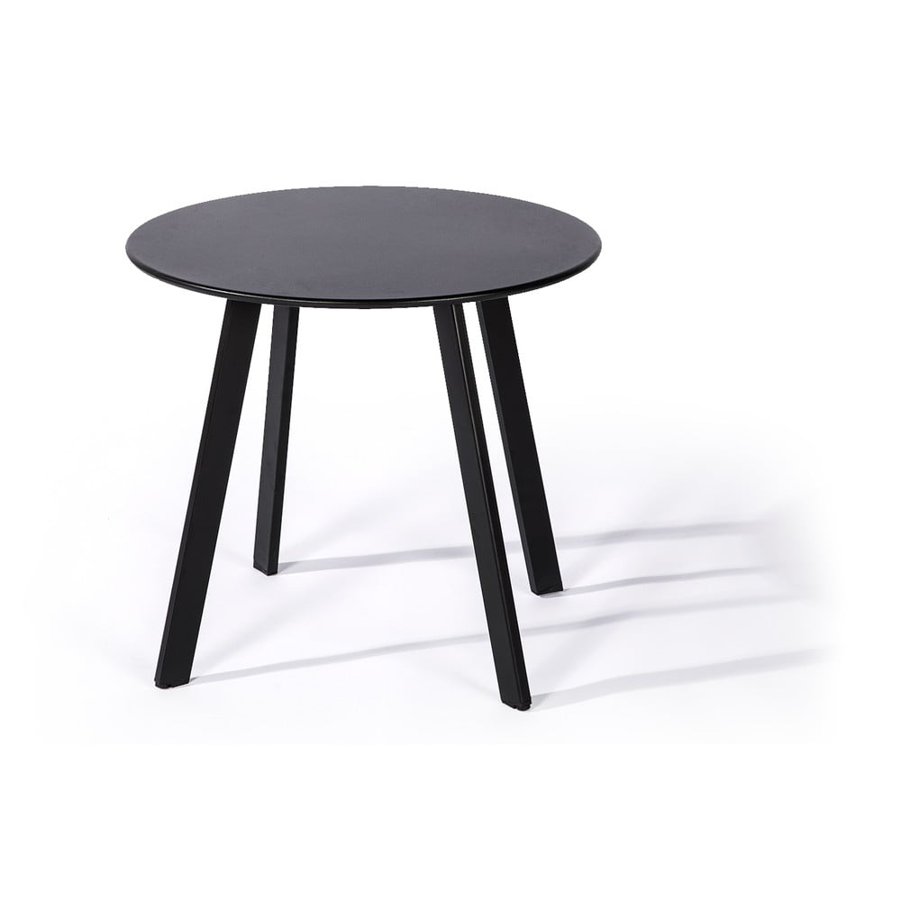 Čierny záhradný stôl Le Bonom Full Steel ø 50 cm