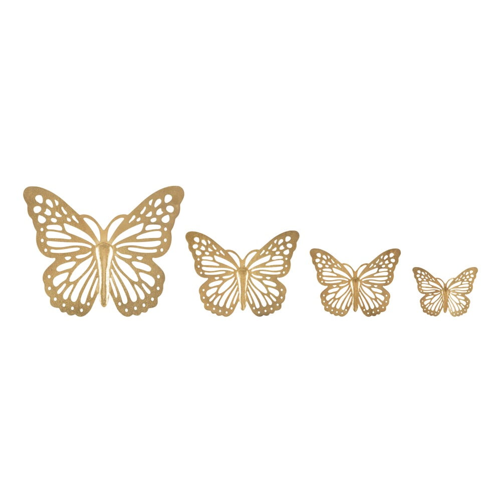 Súprava 4 nástenných kovových dekorácií Mauro Ferretti Butterflies