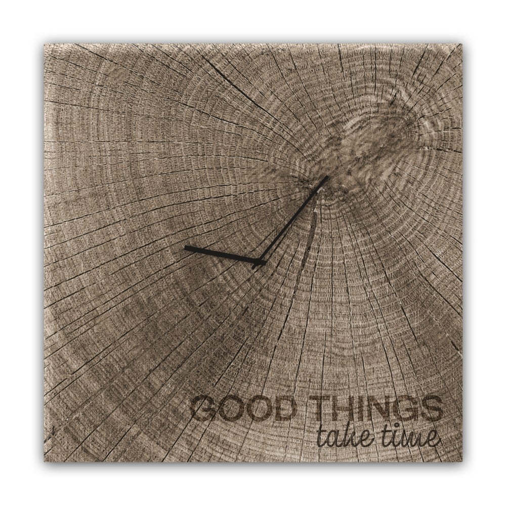 Nástenné hodiny Styler Glassclock Good Times 30 × 30 cm