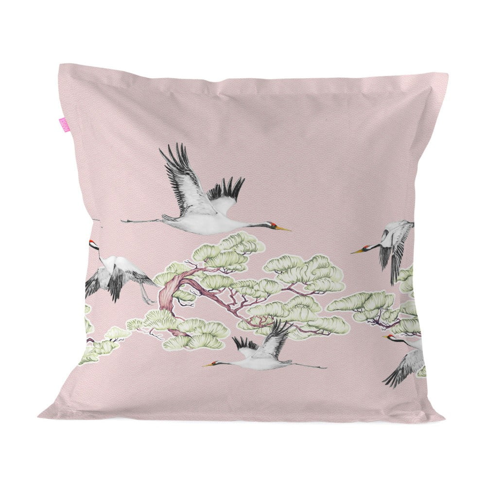 Bavlnená obliečka na vankúš Happy Friday Basic Cushion Cover Cranes 60 x 60 cm