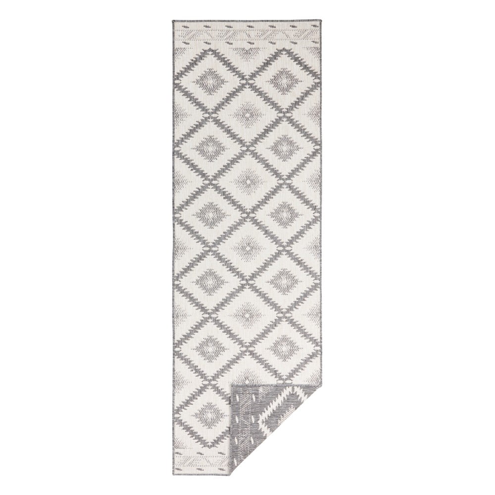 Sivo-krémový vonkajší koberec NORTHRUGS Malibu 80 x 350 cm