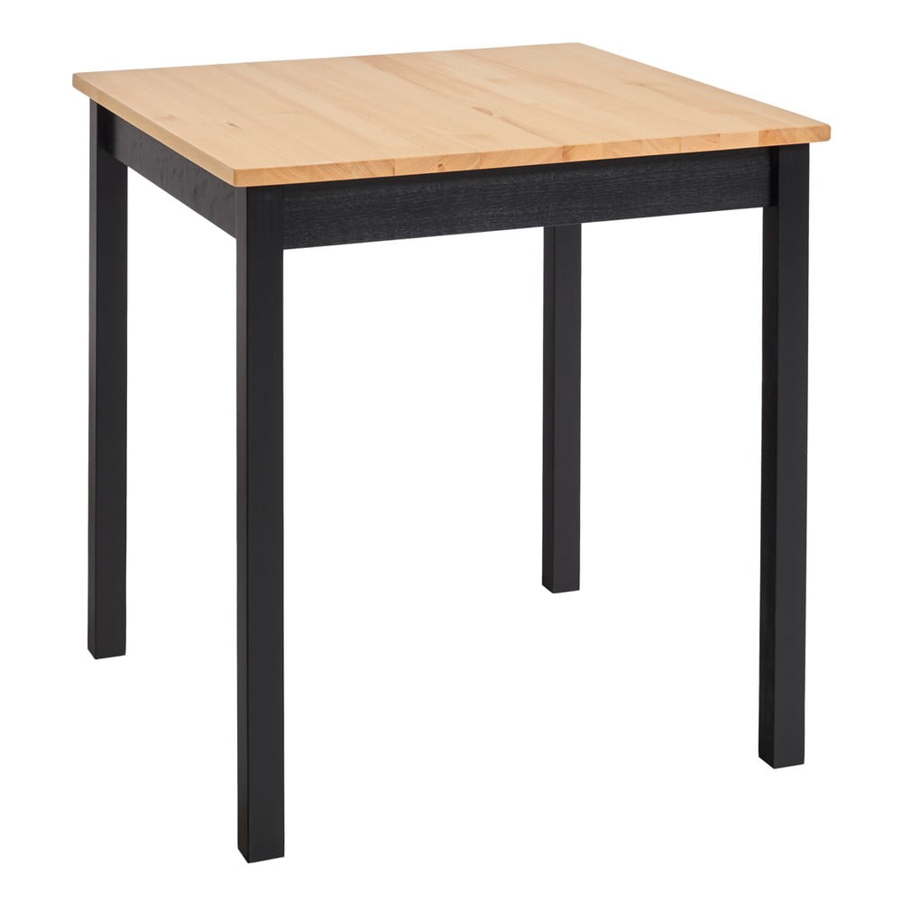 Jedálenský stôl z borovicového dreva s čiernou konštrukciou Bonami Essentials Sydney 70 x 70 cm