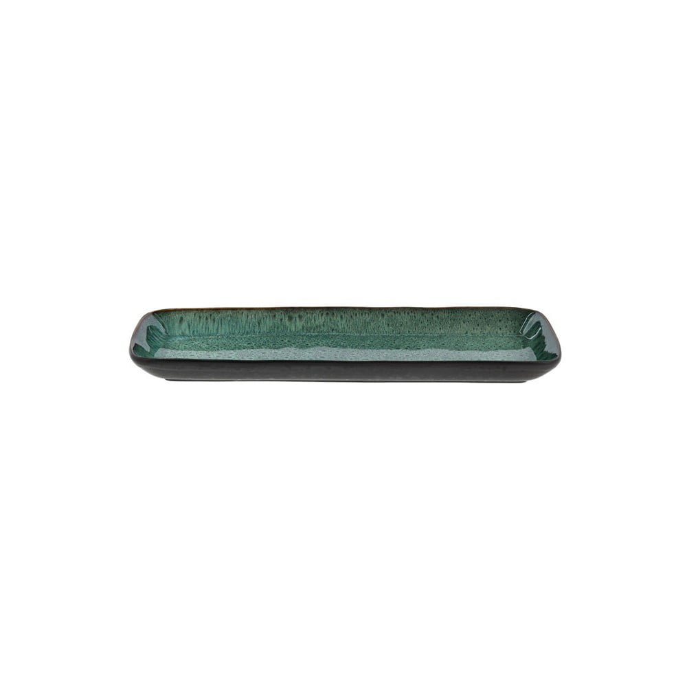 Čierno-zelená kameninová servírovacia tácka Bitz 38 x 14 cm
