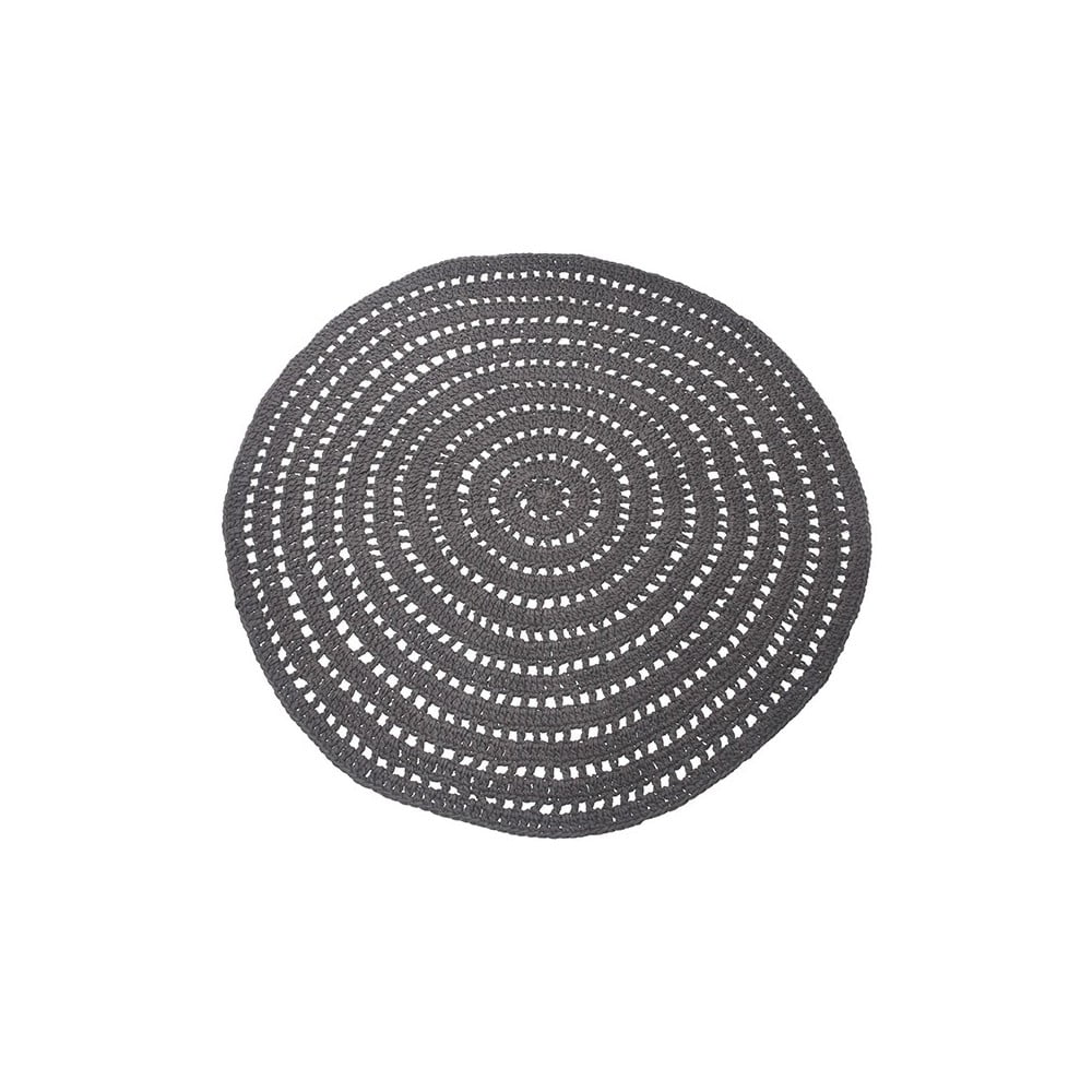 Tmavosivý kruhový bavlnený koberec LABEL51 Knitted ⌀ 150 cm