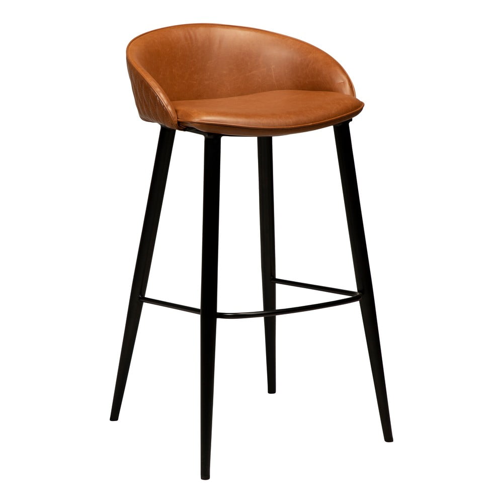 Hnedá barová stolička v imitácii kože DAN-FORM Denmark Dual výška 91 cm
