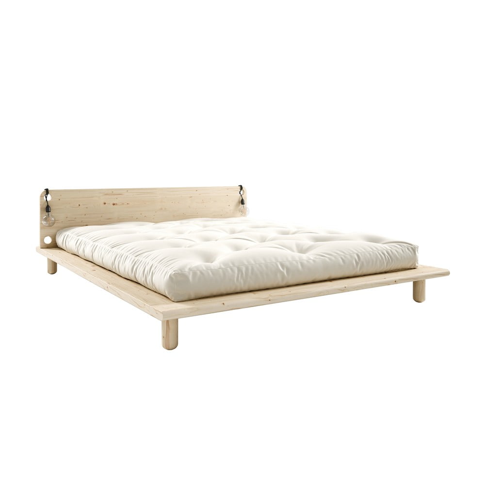 Dvojlôžková posteľ s lampičkami a matracom Double Latex Karup Design Peek 160×200 cm