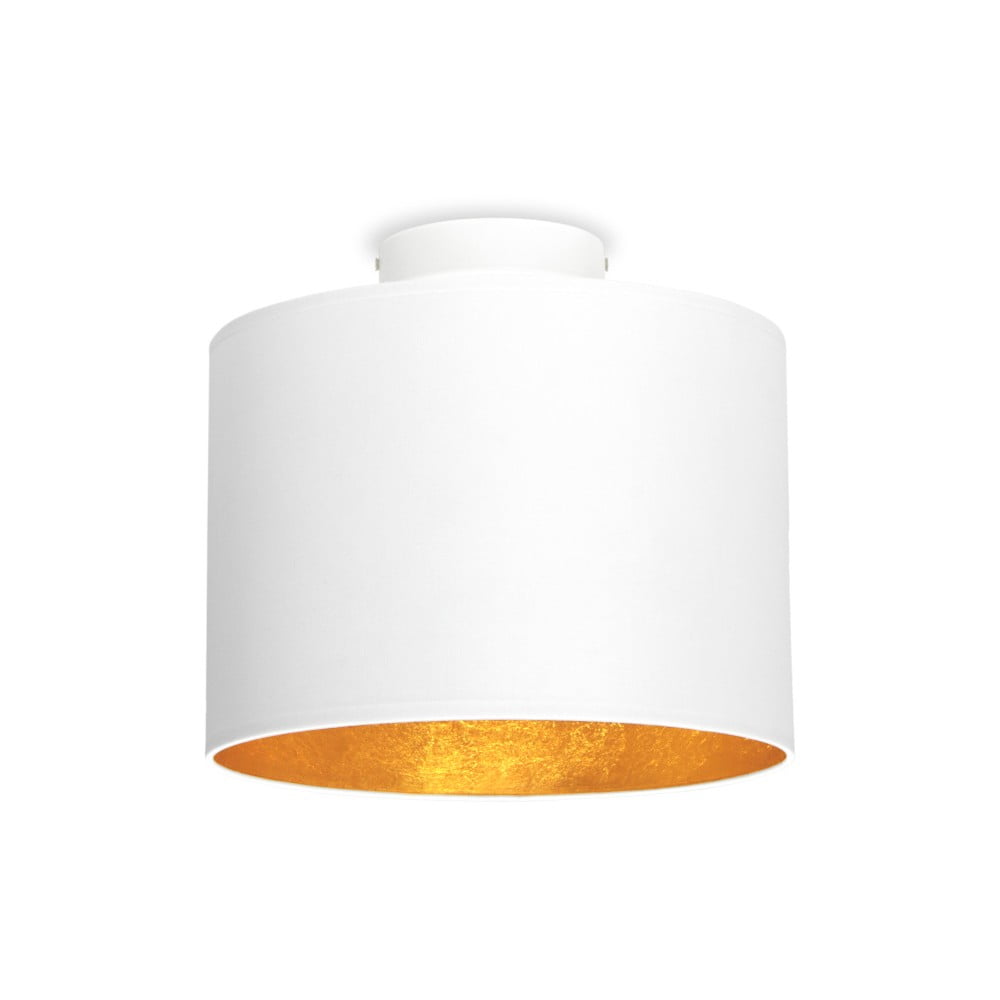 Biele stropné svietidlo s detailom v zlatej farbe Sotto Luce MIKA Ø 25 cm