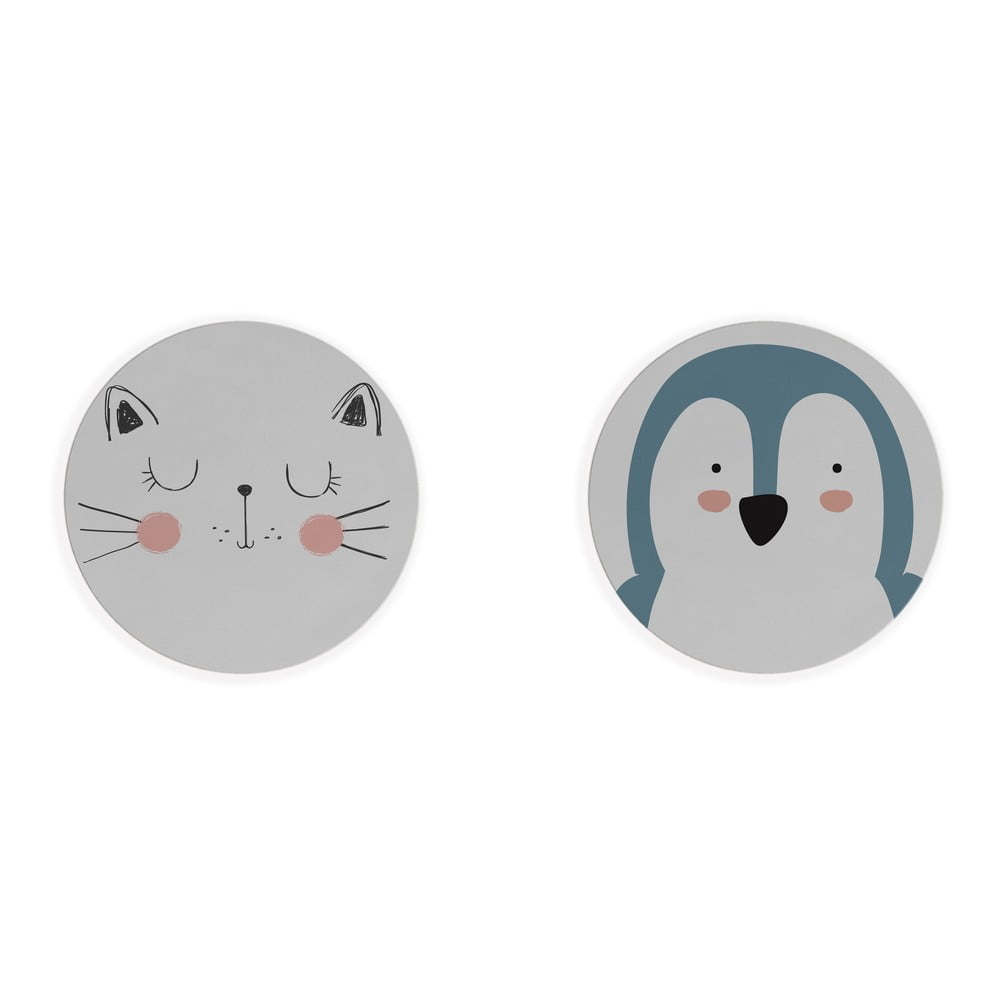 Súprava 2 prestieraní Little Nice Things Cat  Penguin ⌀ 32 cm