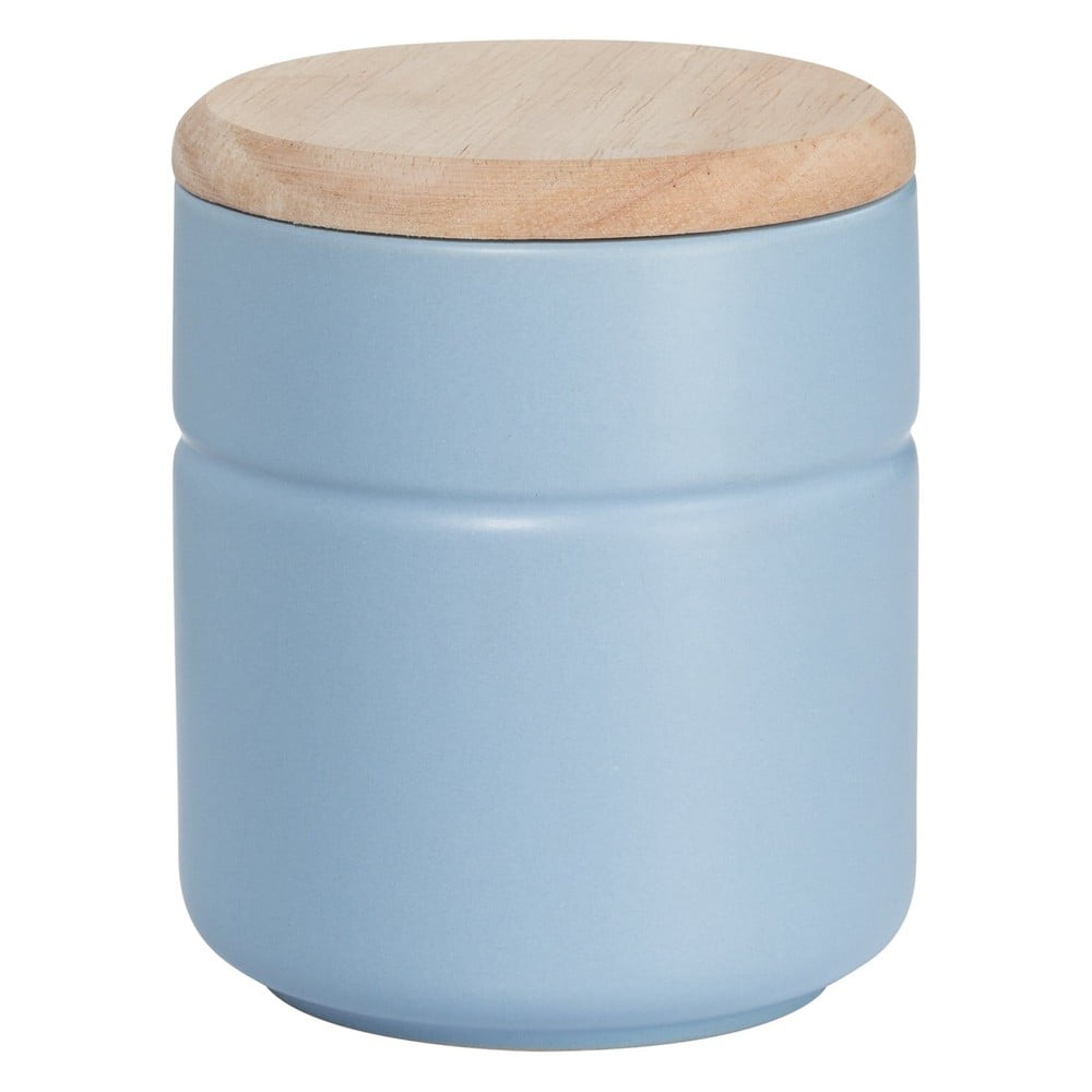 Modrá porcelánová dóza s dreveným vekom Maxwell  Williams Tint 600 ml