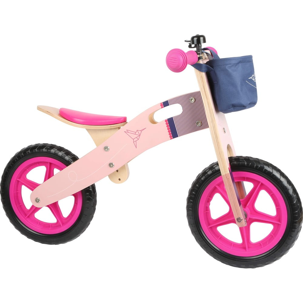 Ružový detský balančný bicykel Legler Hummingbird