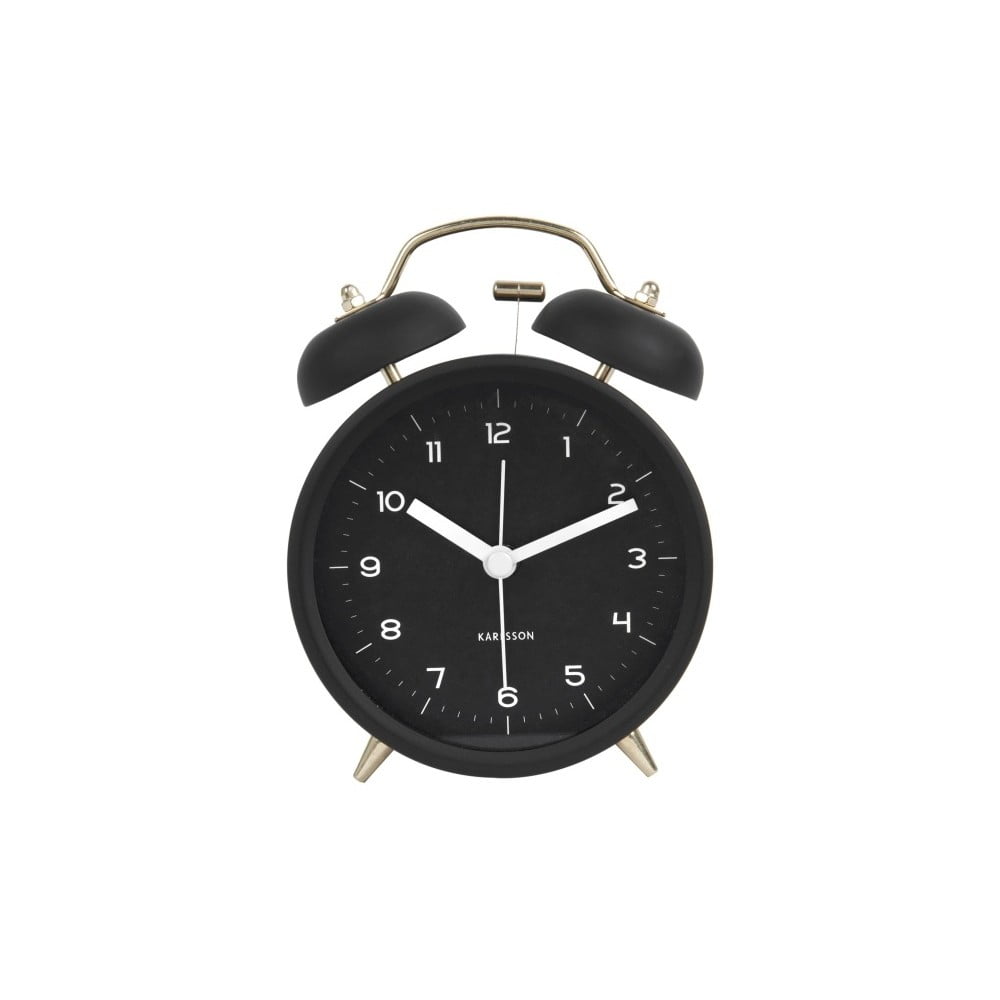 Čierny budík Karlsson Classic Bell ⌀ 10 cm