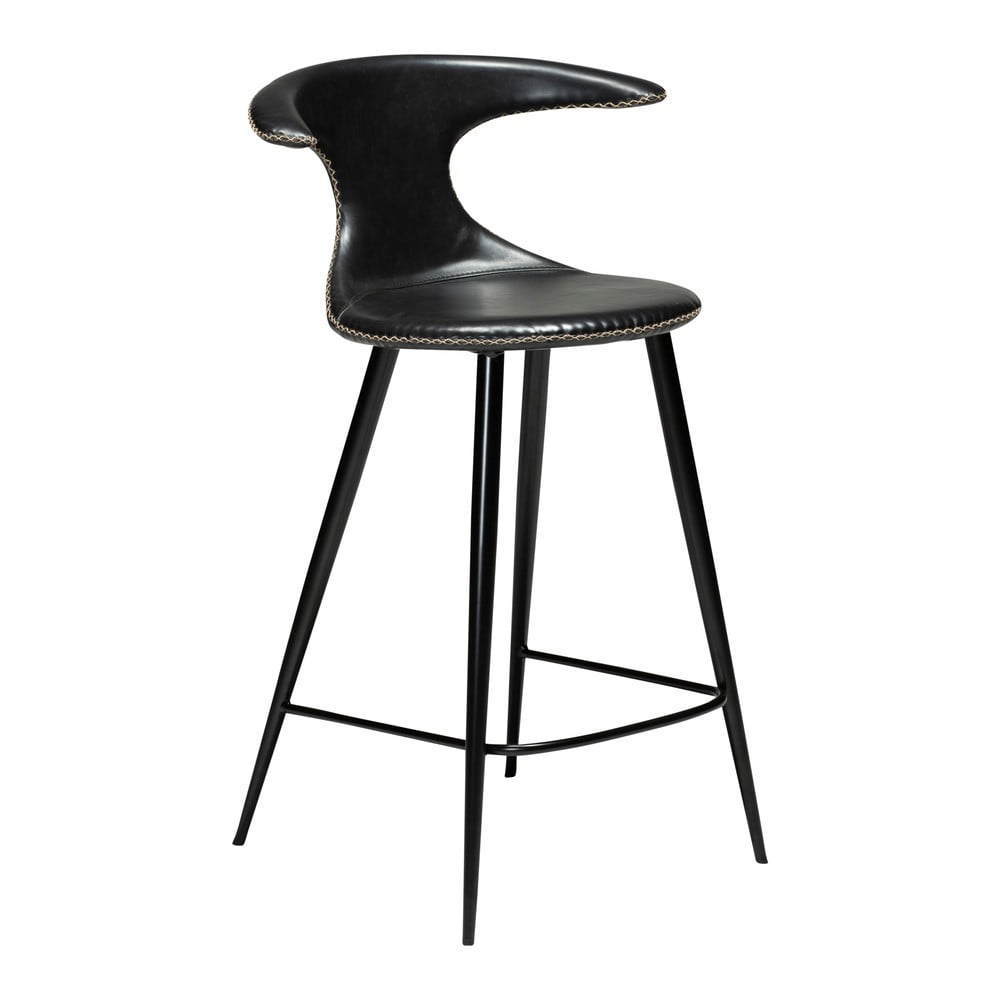 Čierna barová stolička z imitácie kože DAN–FORM Denmark Flair výška 90 cm