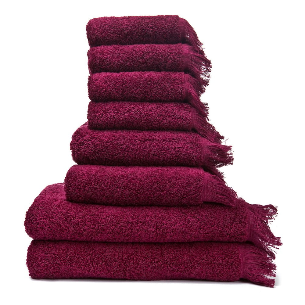 Sada 6 červených uterákov a 2 osušiek zo 100  bavlny Bonami Selection