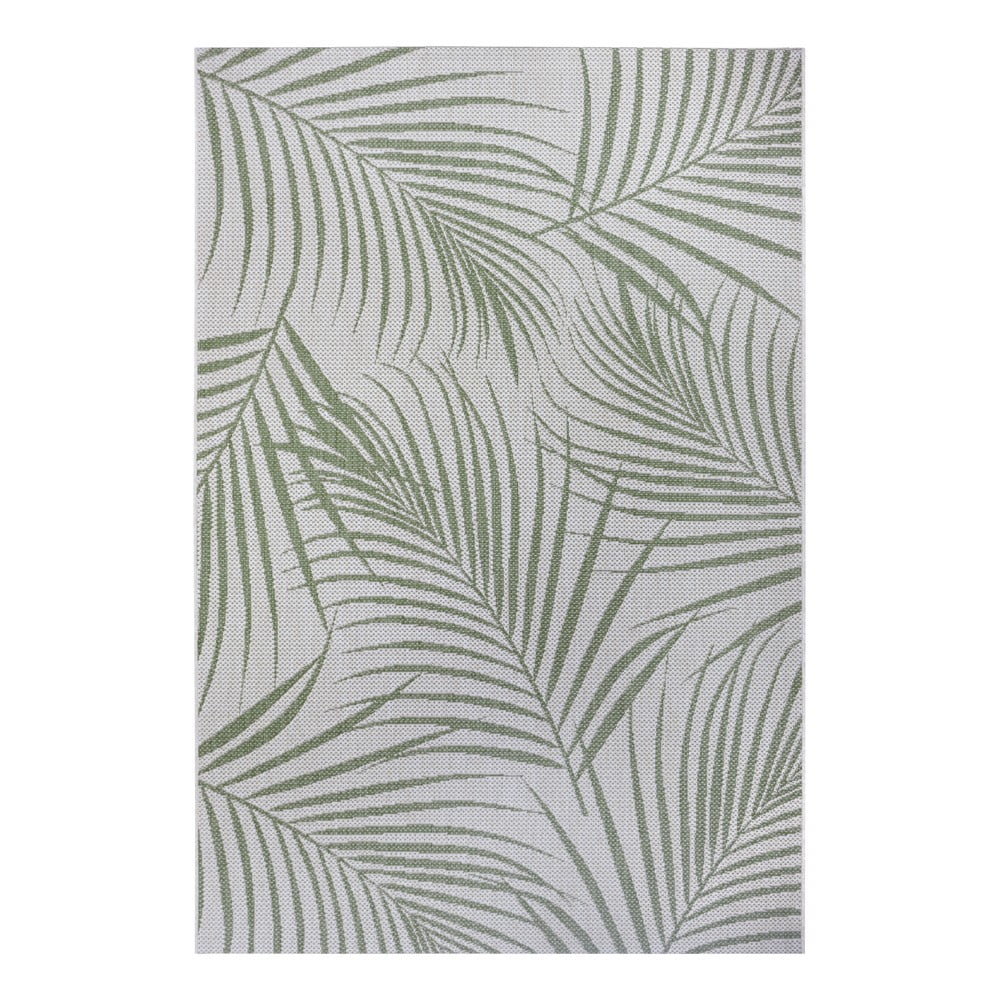 Zeleno-sivý vonkajší koberec Ragami Flora 80 x 150 cm