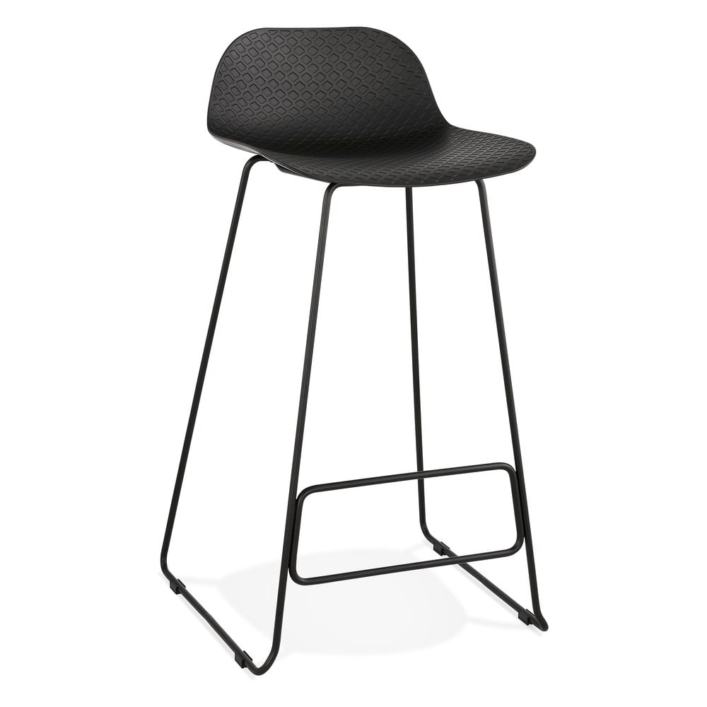 Čierna barová stolička s čiernymi nohami Kokoon Slade výška sedu 76 cm