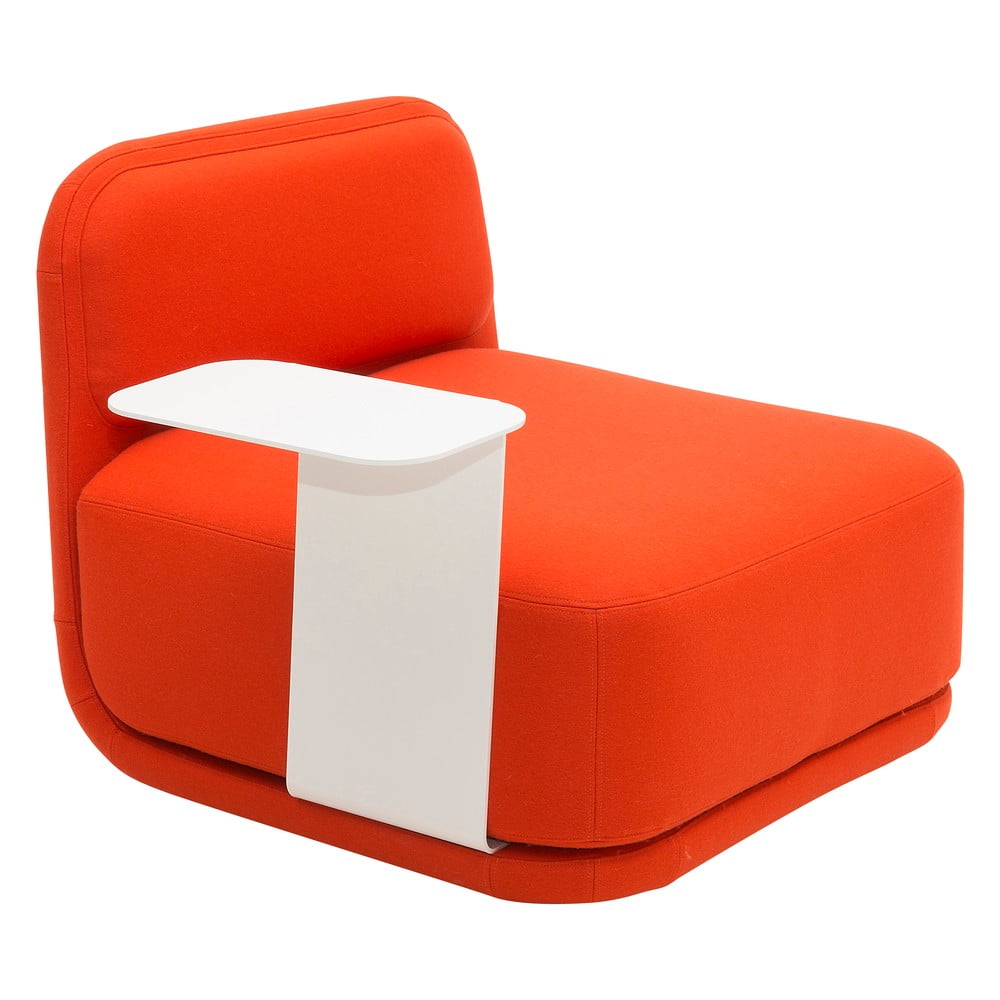 Oranžové kreslo s bielym kovovým stolíkom Softline Standby Low  Side Table
