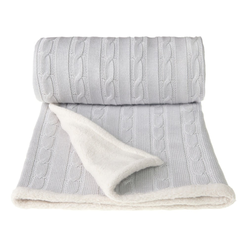 Sivá pletená detská deka s podielom bavlny T-TOMI Winter 80 x 100 cm