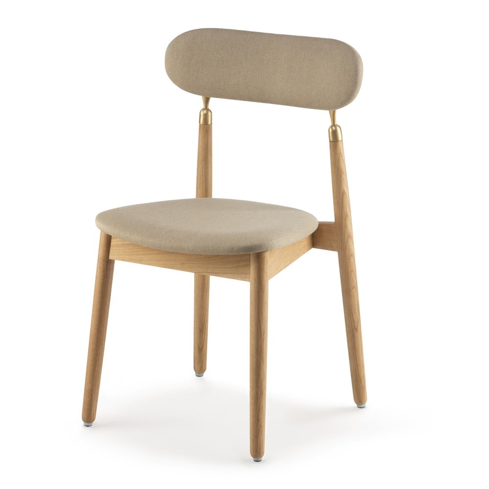 Béžová jedálenská stolička z dubového dreva EMKO Textum Alana